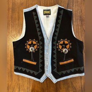 Western Style Black and Tan Vest